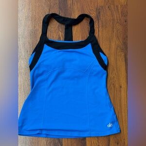 ALO Yoga Women's Blue and Black Tank Top